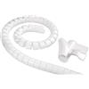 Electraline 60629 Cavo/Raccogli Spiralato/Avvolgicavo 25 mm, Tubo a Spirale per Raccogliere Fasci di Cavi per PC, TV, Impianti Hi-Fi, 1.8 m, Bianco