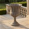 Vaso a Urna Effetto Pietra Vaso Decorativo in Plastica Marrone