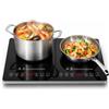 AMZCHEF Piastra a Induzione 2 Fuochi, Piano Cottura Induzione 2 Fuochi con Contr