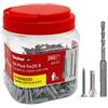 fischer Propack SX Plus 5 S, 240 Tasselli 5x25 con Vite + Punta Trapano SDS 5mm,