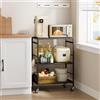 Xivirack Carrello da cucina (telaio nero + pannello nero, organizzatore mobile, ruote ind