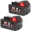 Powarobor 2 Pezzi M18 B5 18V 5,0 Ah di ricambio batteria compatibile con Milwauk