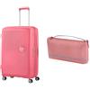 American tourister Soundbox valigia rigida 77 cm grande rosa con copri valigia L, pink/mauve