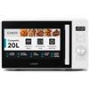 Candy Forno a Microonde con Grill 20 Litri, 700W, Bianco | Piatto Girevole, Display Digitale, App hOn, 5 Livelli di Potenza, Grill 1000W, 44x34x25,9 cm, YEUMW3C20GDW