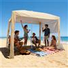 VEVOR Tenda da Spiaggia da 2400 x 2400 x 2400 mm, con Parete Laterale, Facile da Montare, con Tasche per la Sabbia, Ombrellone Parasole Portatile Regolabile in Altezza per Famiglia e Amici, khaki