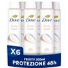 Dove Deodorante Spray Fruity, Note di Mela, Uomo e Donna, 6x200ml