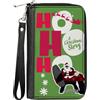 A Christmas Story PU Zip Around Wallet Rectangle A Christmas Story Santa Claus HO HO HO Pose Green
