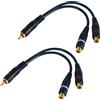 BTFO 2pz Sdoppiatore RCA 1 Maschio 2 Femmine, 22cm Splitter RCA Y Cavo Phono Pro