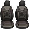 BREMER SITZBEZÜGE Set di 2 coprisedili per auto compatibili con Ford Tourneo Transit Custom conducente e passeggero dal 2012 al 2022 / auto in pelle sintetica, colore nero/bianco