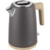 Botti Electronic Botti Bollitore elettrico Pedro 1,7L grigio | 2200W di potenza | Acciaio inox spazzolato | Elemento riscaldante piatto | Spegnimento automatico | Comando Strix | Design estetico