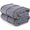 Foutastic Set di asciugamani premium (2 pezzi), colore grigio fumo, 50 x 90 cm, 100% microfibra, 450 g/m², lavabile in lavatrice a 40 °C, morbidi e assorbenti
