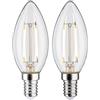 Paulmann 28855 Lampadina LED candela filamento E14 230V 2x250lm 2x2,7W 2700K chiaro lampade