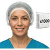 KMINA Cuffie Monouso per Capelli (1000 Unità, 10 scatole da 100), Cuffia Capelli in Polipropilene 12 g con Elastico, Bianca, Idonea al Contatto Alimentare
