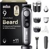 Braun Serie 9 Regolabarba Uomo, 11 Strumenti Barba, Custodia, BT9440 Grigio