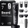 Braun Serie 7 Regolabarba Uomo, 12 Accessori, Custodia BT7545 Grigio | Rasoio da