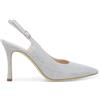 Melluso Décolleté donna slingback in tessuto argento d188q