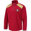 NFL San Francisco 49ers Jacket Sweater Pullover Fade Route 1/4 Zip Micro Fleece