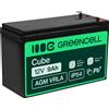 Green Cell Batteria AGM 12V 9Ah ricaricabile sigillata VRLA Per UPS allarmi