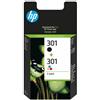 HP Confezione da 2 cartucce originali di inchiostro nero/tricromia 301