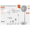 Vinco VENTILATORE RICARICABILE PORTATILE DA TAVOLO E PIANTANA USB PIEGHEVOLE