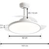Yasta Ventilatore Da Soffitto Con Luce Led Pale Scomparsa 80W Lampadario