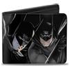 Justice League Bi-Fold Wallet Batman 4-Vivid Action Poses Black