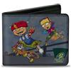Rocket Power Bi-Fold Wallet ROCKET POWER 4-Character Group Action Pose Grays