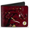 Justice League Bi-Fold Wallet The Flash Running Pose/Bolts Trails Reds