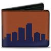 Buckle-Down Designs Bi-Fold Wallet Denver Solid Skyline Orange/Navy