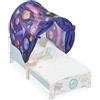 Relaxdays Tenda da Letto per Bambini, 220 x 79 cm, Cupola da Gioco, Funzione Pop-Up, Rifugio per la Cameretta, Universo