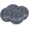Relaxdays Sfere per Lavatrice, Set da 4 Palle per Lavaggio Senza Detersivo, Alternativa Ecologica Palline Bucato, Grigio