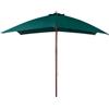 VERDELOOK Ombrellone in legno carrucola 3x3m verde scuro arredo giardino