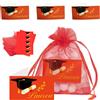 Dolplp! 50 Set da Bomboniere Laurea 50 Sacchetti Laurea Portaconfetti Rossa 50 Big