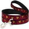Alice in Wonderland Dog Leash Alice in Wonderland Queen's Hearts Reds/Black/Gold