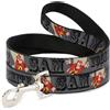 Looney Tunes Dog Leash 6-FEET YOSEMITE SAM w/Poses Gray
