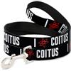 The Big Bang Theory Dog Leash I "ATOM" COITUS Black/White/Red WIDE 1.5"