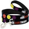 The Big Bang Theory Dog Leash THE BIG BANG THEORY DNA/Atom/E/Radiation Black NARROW 0.5"