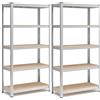 SONGMICS Set di 2 Scaffali in Metallo Scaffalature a 5 Ripiani Regolabili Senza