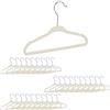 Relaxdays Set da 30 Grucce Appendiabiti per Bambini, Stampelle Antiscivolo con Asta, Tacche e Gancio Girevole, Beige