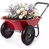 IdealHouse Carrello con 2-4 ruote, carriola, carrello ribaltabile per cortile e | Robusto telaio in ferro laccato, vassoio in plastica PP resistente alla corrosione, ruote resistenti all'usura con cerchione