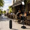 M Ledme -Lampione Solare LED Space 2,5m con Speaker Bluetooth, Luce Ambiente, 2800lm, 240W, 3CCT, IP65, Batteria 20000mAh, Telecomando, Palo, Base Zavorrabile per Giardino, Terrazza, Bar, Piscina