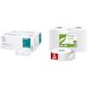 Papernet Dissolve Tech - Asciugamano Piegato a V 411169, 15 pacchi da 210 Pezzi Monouso di Carta & Lucart Professional, Confezione da 6 Rotoli Jumbo di Carta Igienica Ecologica, 2 Veli