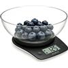NUTRI FIT Bilancia Digitale Alimenti con Ciotola 2L, 5KG/11lb, Nero | Bilancia d