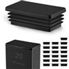 EMFA Tappi a Lamelle Rettangolari 40x27 mm Nero, Set da 20 | Tappo per Tubolare,