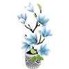 Pianta Bonsai di per magnolia Finta con 7 Fiori Realistici per Arredamento per