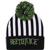 Heroes Inc. Warner Bros - Beetlejuice - Bonnet à Pompon Beetlejuice, Schwarz, Warner Bros Be