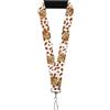 Buckle-Down The Flintstones Lanyard, Cocoa Pebbles Fred and Barney Pose and Cere