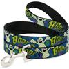 Buckle-Down Designs Dog Leash Ghost BOO! Blue/Multi Color WIDE 1.5"