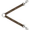 Buckle-Down Designs Dog Leash Splitter Western WHISKEY Star with Text Shadow Repeat Browns/Tan