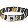 Wall-E Dog Collar DYAHS-WALL-E Pose Full Color Black Wall-E Poses/Stripe Black/White Sm